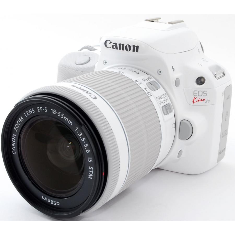 直売特注  一眼レフ ダブルレンズキット ホワイト Kissx7 EOS Canon 美品 デジタルカメラ