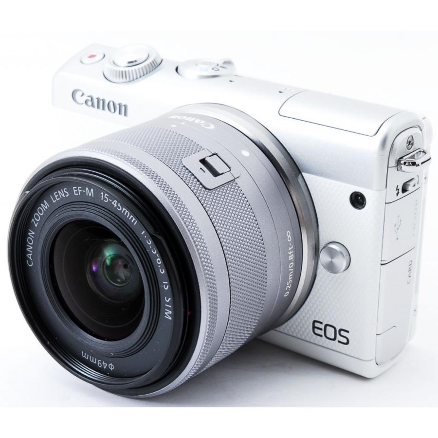 キヤノン ミラーレス一眼 CANON EOS M100 レンズキット ホワイト 中古 新品SDカード付き 届いてすぐに使える Wi-Fi搭載｜i-camera-shop