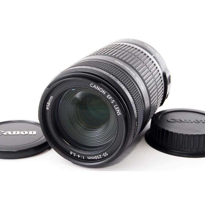 キヤノン 望遠レンズ 中古 保証  CANON EF-S 55-250mm F4-5.6 IS APS-C対応｜i-camera-shop