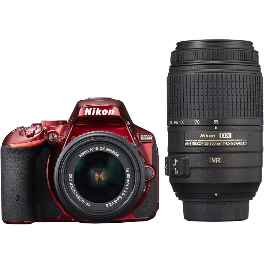 ニコン デジタル一眼 Nikon D5500 ダブルズームキット レッド Wi-Fi