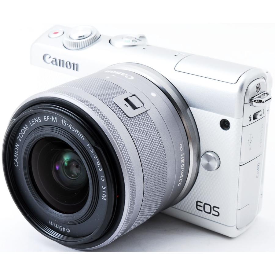 矢*吹様 Canon EOS M100 ホワイト ミラーレス一眼 本体 レンズ EOS M キヤノン ミラーレス一眼 CANON M100 レンズキット ホワイト