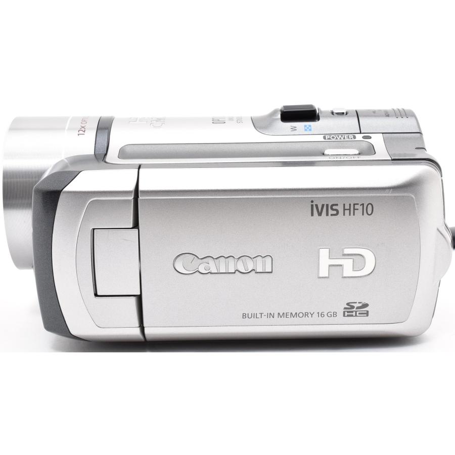 iVIS キヤノン ビデオカメラ CANON HF10 シルバー 中古 新品SDカード