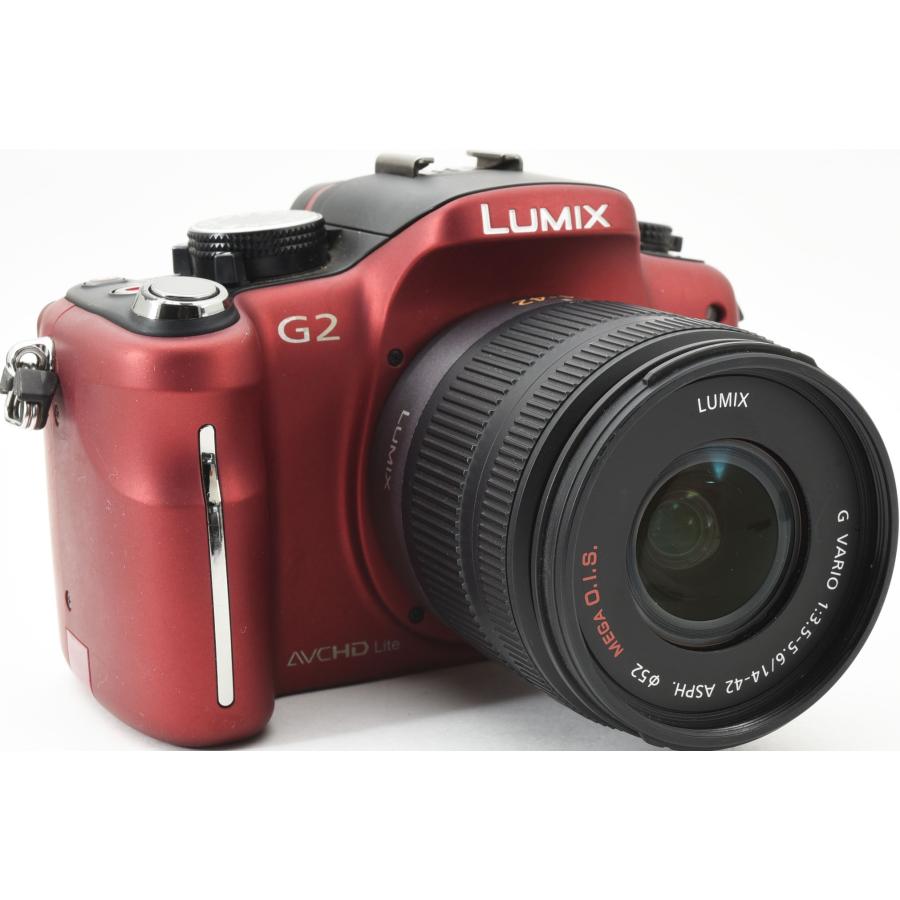Panasonic LUMIX G2 レッドにズームMACROレンズ 2本付き LUMIX パナソニック ミラーレス Panasonic DMC-G2 レンズキット レッド