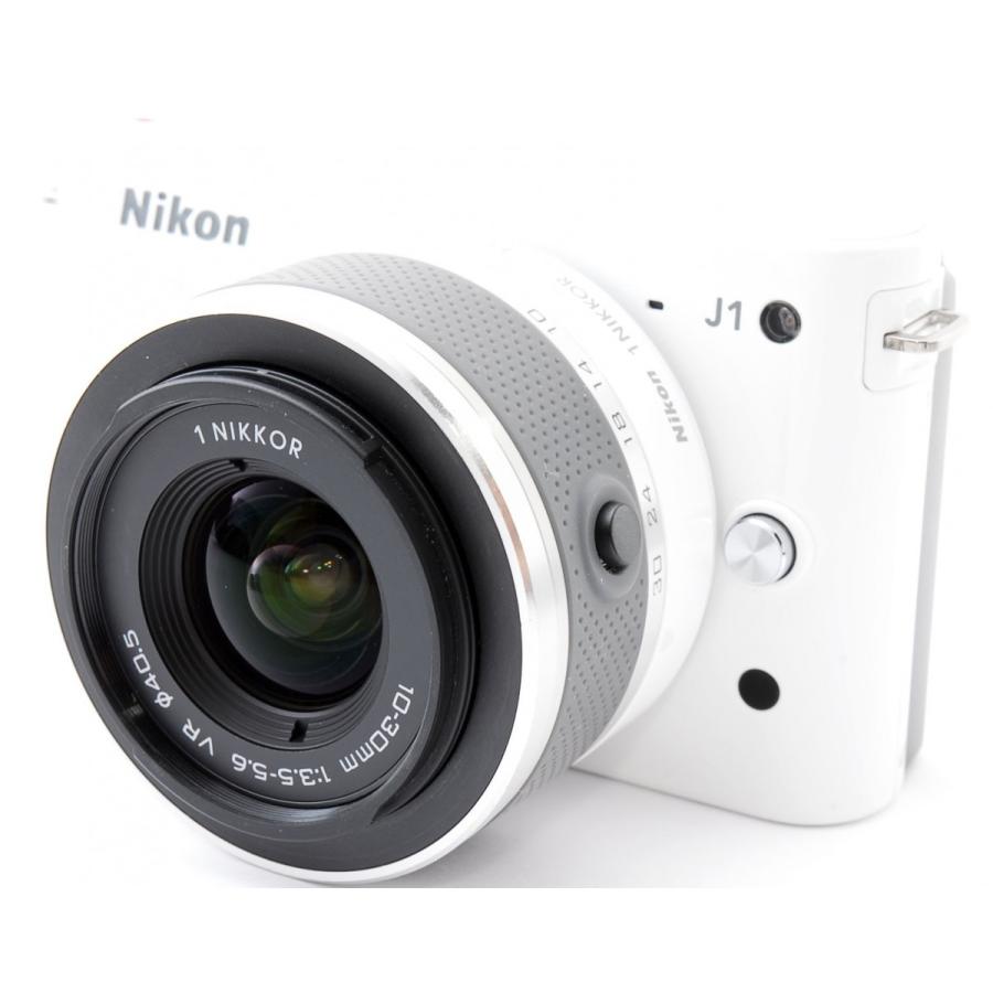 ミラーレス一眼 ニコン Nikon 1 J1 ホワイト レンズキット 中古 新品SDカード付き 届いてすぐに使える｜i-camera-shop