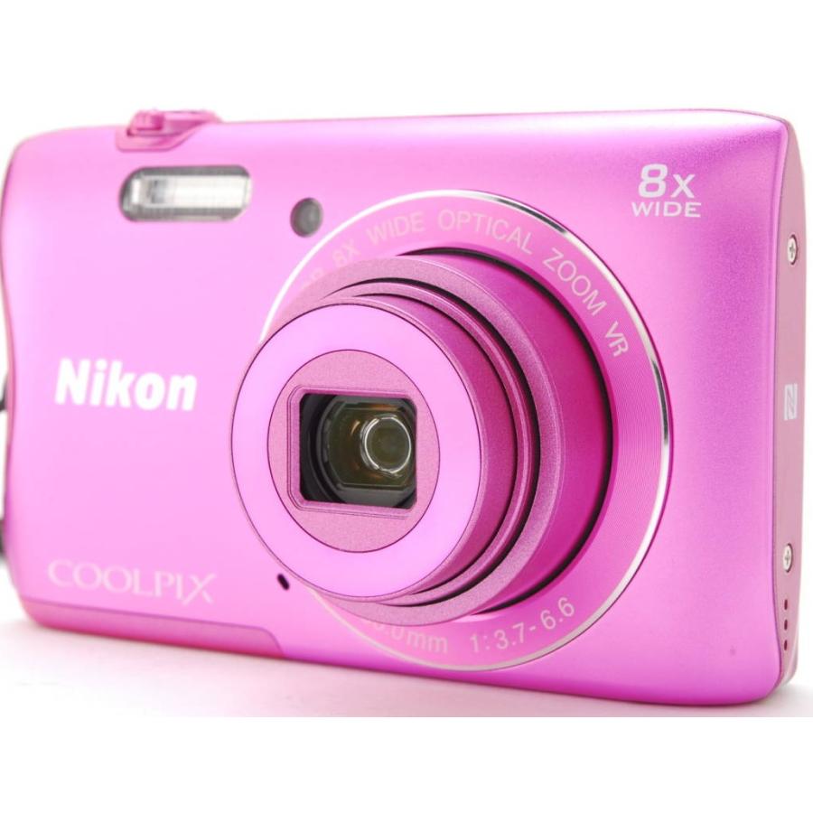ニコン Nikon コンデジ COOLPIX S3700 ピンク Wi-Fi搭載 中古 SDカード