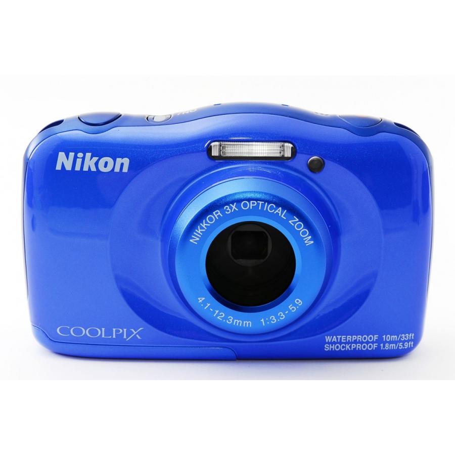 全日本送料無料 Nikon COOLPIX シャッター 小型 カメラ ニコン BLUE W100 デジタルカメラ - mail