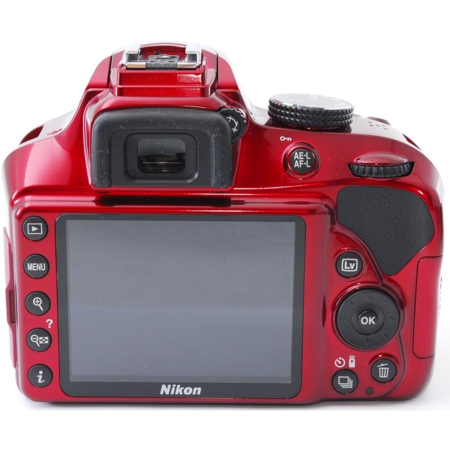 Bluetoothで転送OK☆Nikon D3400望遠セット☆高機能一眼レフ D3000 ニコン デジタル一眼 Nikon D3400 ダブルズーム レッド