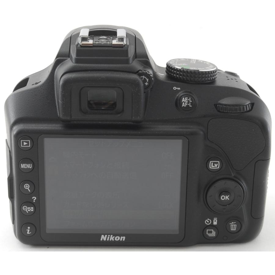 ニコン デジタル一眼 Nikon D3400 ダブルズームキット ブラック 中古 Bluetooth搭載 新品SDカード付き 届いてすぐに使える｜i-camera-shop｜03