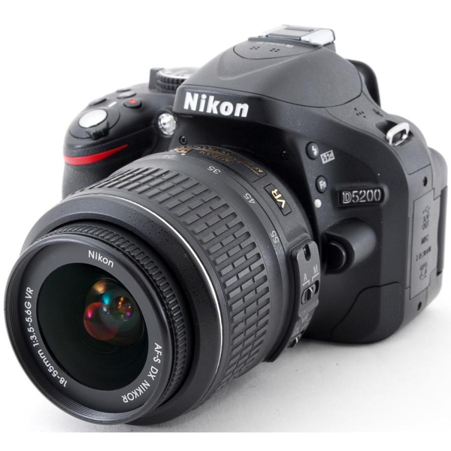 【中古品美品】Nikon D5200 カメラ本体　ダブルズームレンズ　セット Nikon (ニコン) D5200 ダブルズームキット ブラック」「中古商品