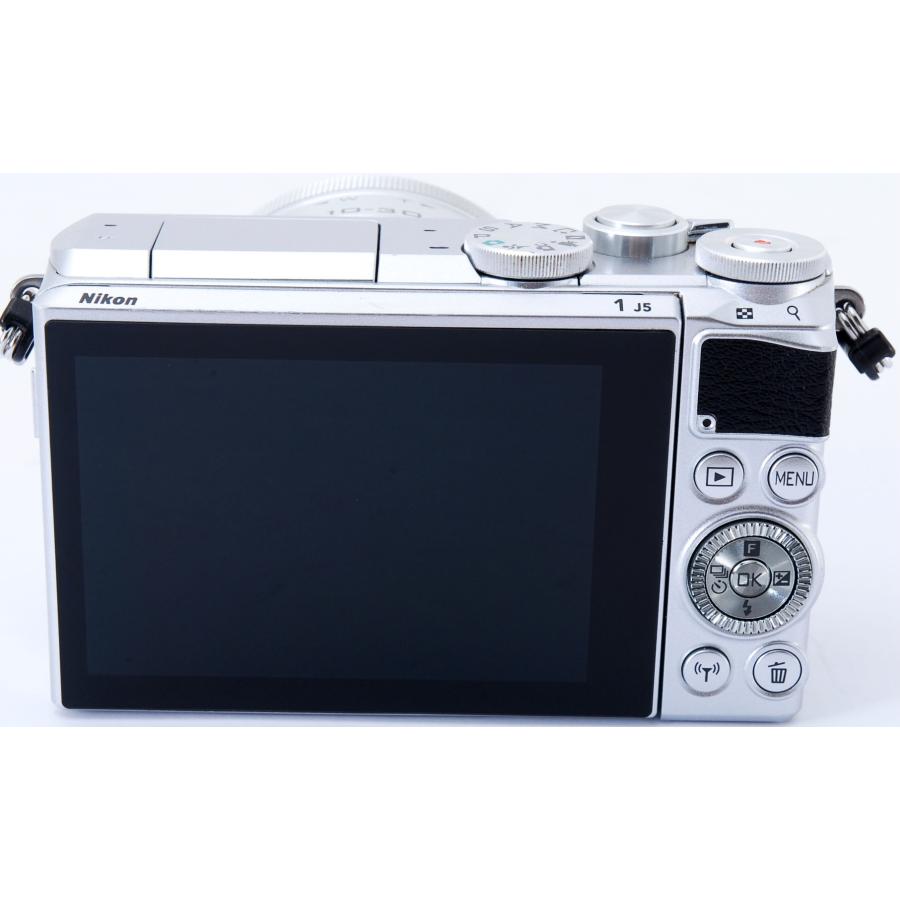 【美品・返品保証】Nikon1 J5 シルバー レンズキット レザーケース付き Nikon 1 J ニコン ミラーレス J5 レンズキット シルバー 中古 美品 Wi