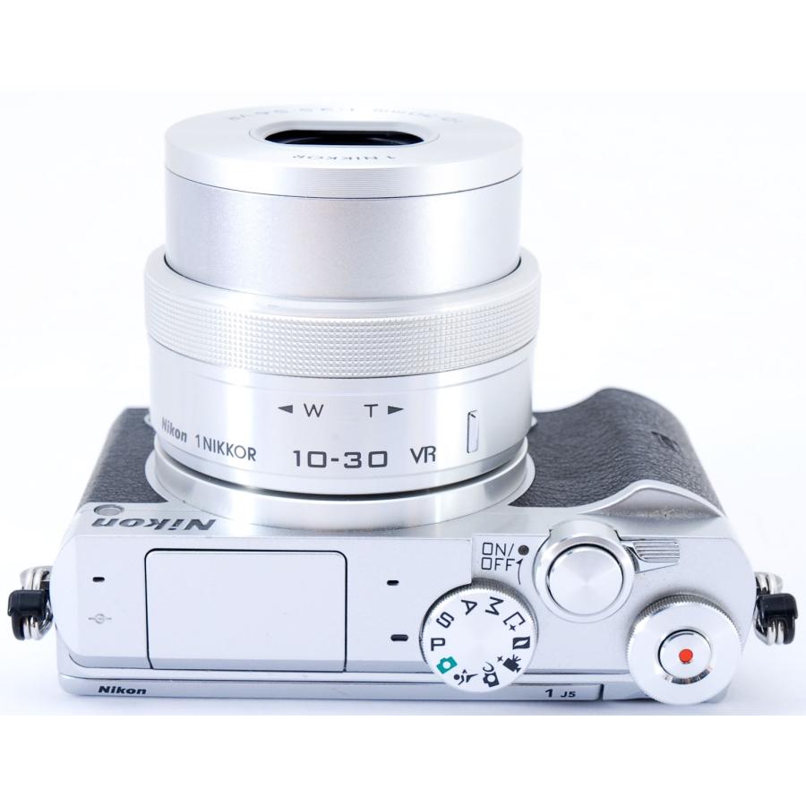 【美品・返品保証】Nikon1 J5 シルバー レンズキット レザーケース付き Nikon 1 J ニコン ミラーレス J5 レンズキット シルバー 中古 美品 Wi