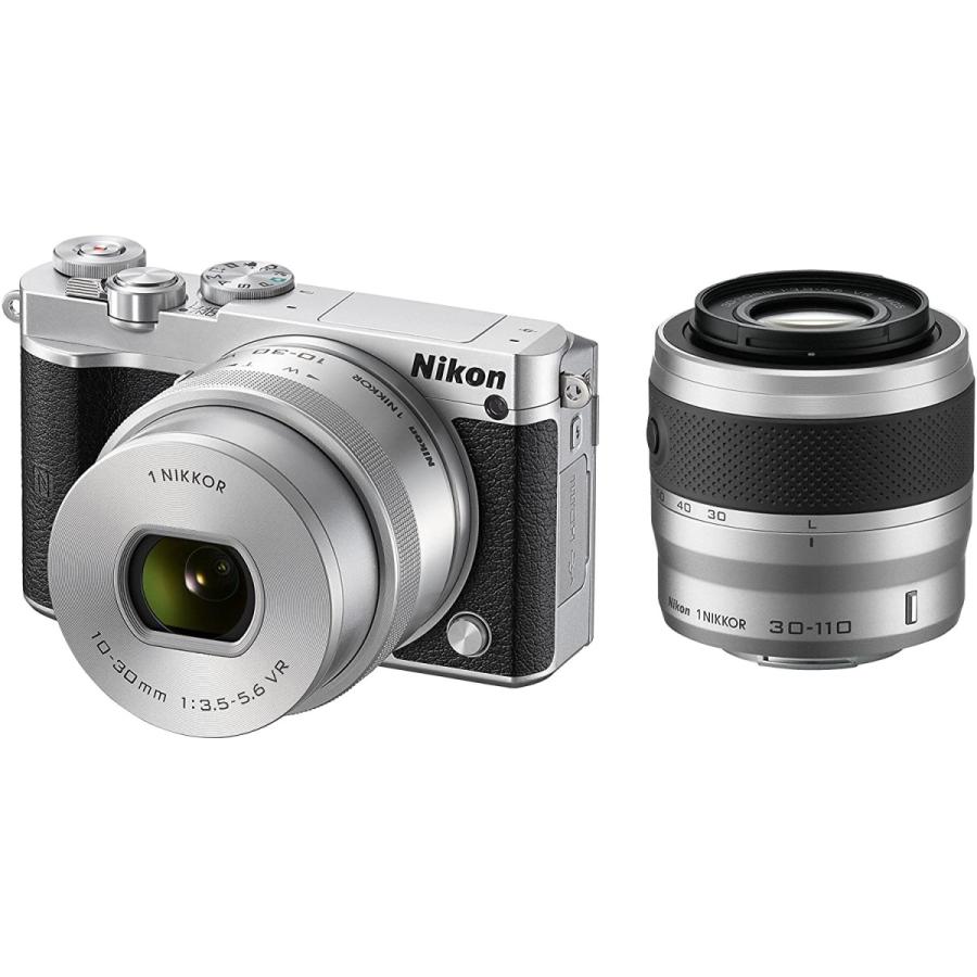 ニコン ミラーレス Nikon 1 J5 ダブルズームレンズキット シルバー 中古 Wi-Fi搭載 microSDカード付き 届いてすぐに使える｜i-camera-shop