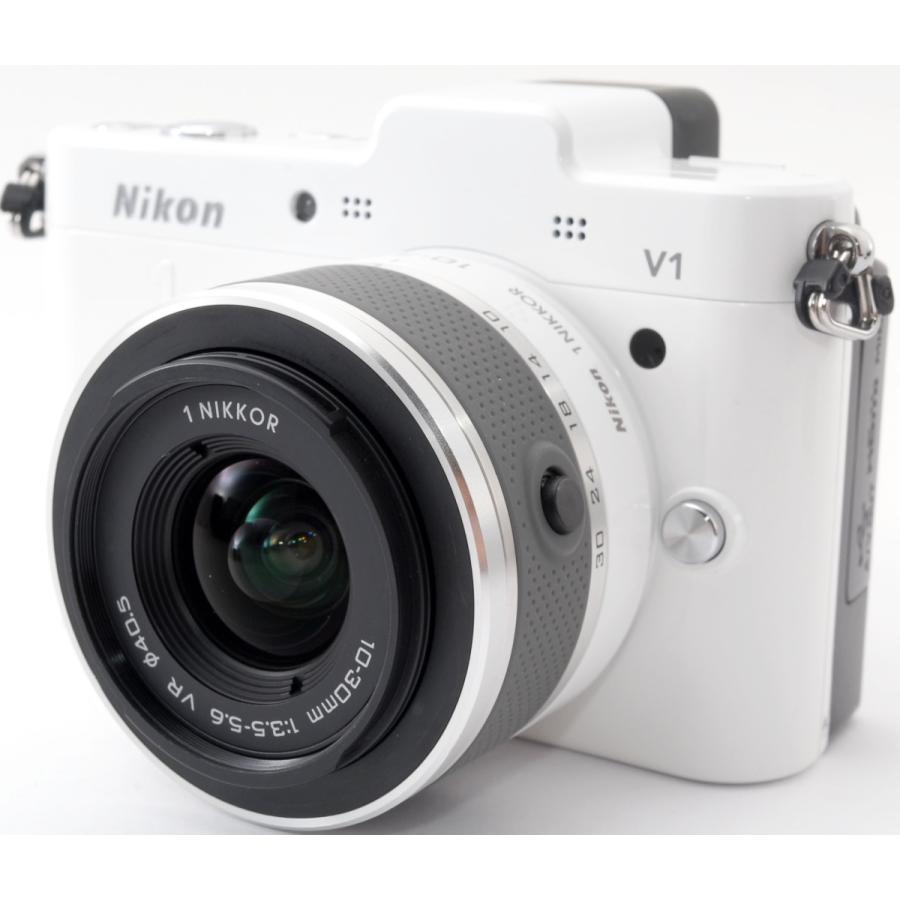 ニコン ミラーレス Nikon 1 V1 レンズキット ホワイト 中古 新品SD