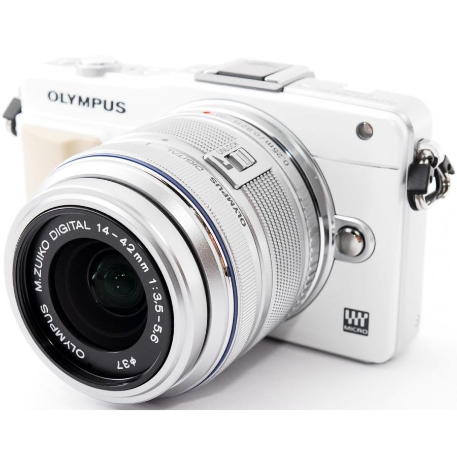 オリンパス ミラーレス OLYMPUS E-PM2 レンズキット ホワイト 中古