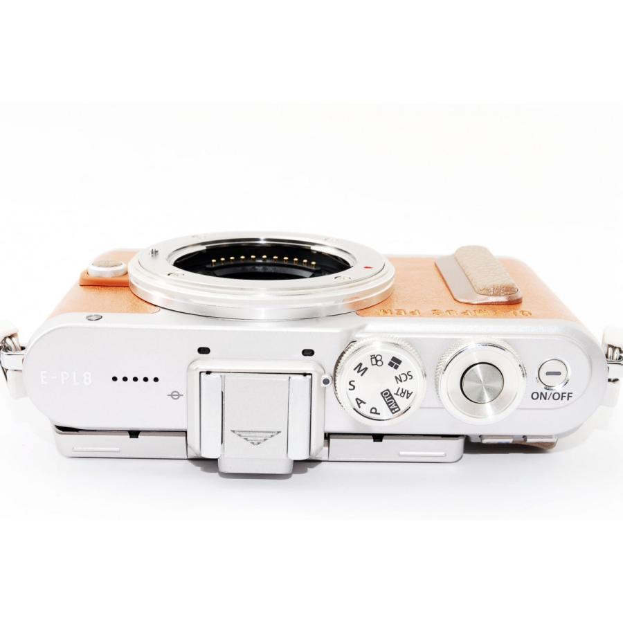 オリンパス ミラーレス OLYMPUS PEN E-PL8 レンズキット ブラウン 中古