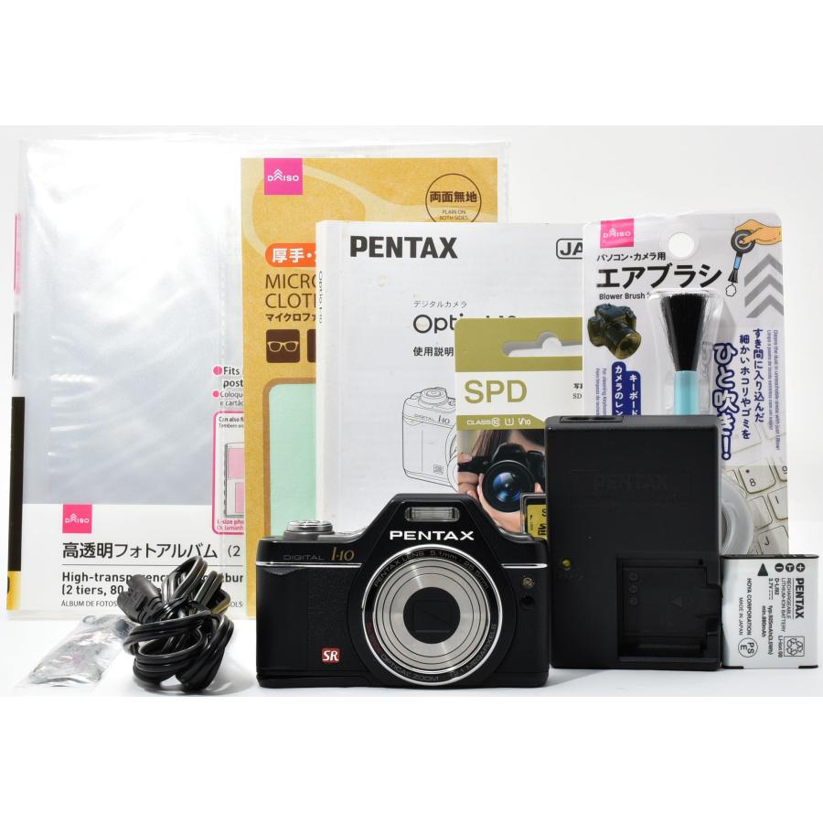 Optio ペンタックス コンデジ PENTAX I-10 ブラック 中古 新品SDカード