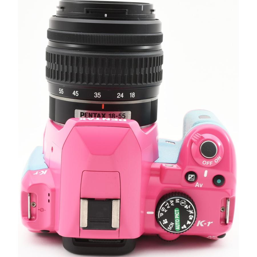 ペンタックス デジタル一眼 PENTAX K-r ピンク×アクア レンズ