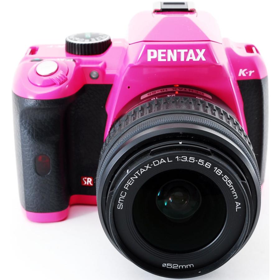 ペンタックス デジタル一眼 PENTAX K-R レンズキット ピンク×ブラック 中古 スマホに送れる Wi-Fi機能SDカード付き