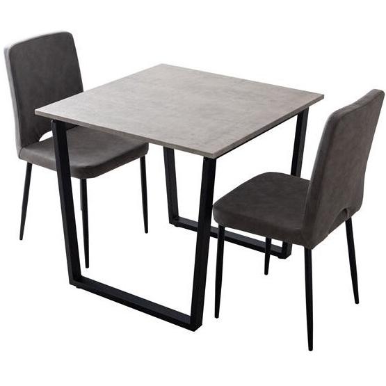 モダン ダイニング 3点セット Marc 幅80cm ダイニングテーブル+チェア2脚 送料無料 スタイリッシュ デザイン ストーン柄 おしゃれ 食卓 机 デスク いす_5
