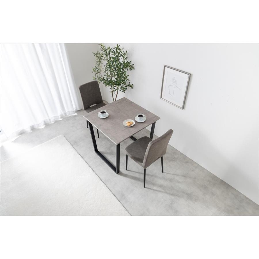 モダン ダイニング 3点セット Marc 幅80cm ダイニングテーブル+チェア2脚 送料無料 スタイリッシュ デザイン ストーン柄 おしゃれ 食卓 机 デスク いす_1