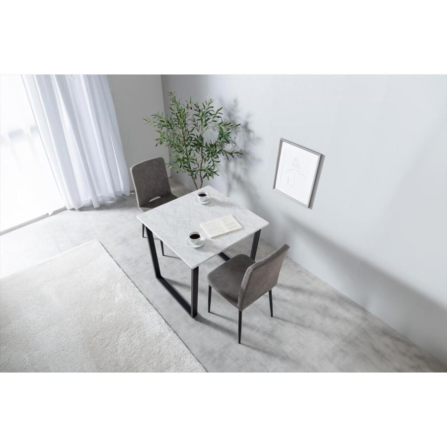 モダン ダイニング 3点セット Marc 幅80cm ダイニングテーブル+チェア2脚 送料無料 スタイリッシュ デザイン ストーン柄 おしゃれ 食卓 机 デスク いす_2