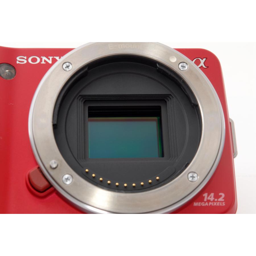 ソニー SONY ミラーレス α NEX-3 レンズキット レッド 中古 新品SD