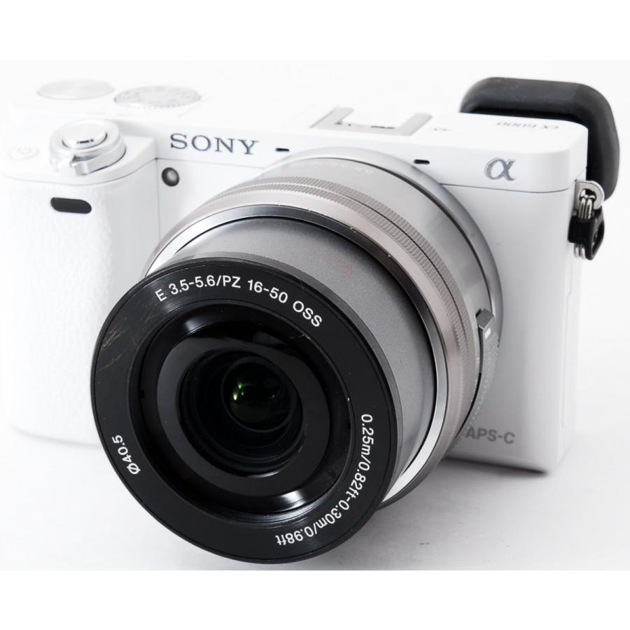 ソニー ミラーレス SONY α6000 レンズキット ホワイト 中古 Wi-Fi搭載