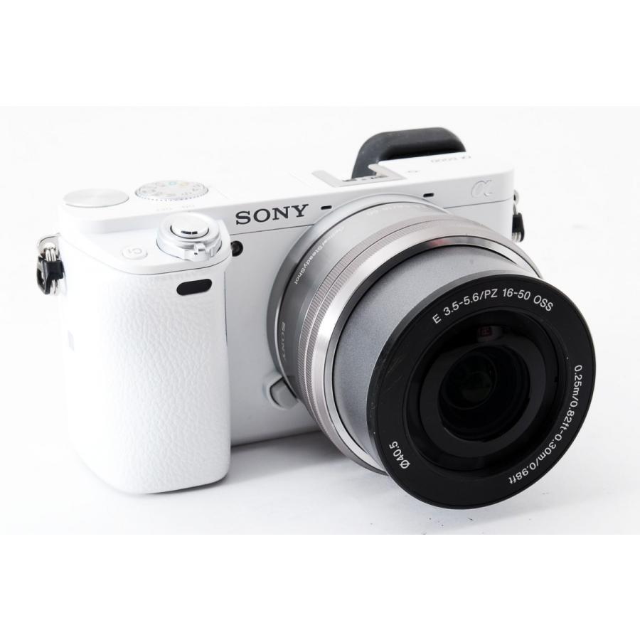 ソニー ミラーレス SONY α6000 レンズキット ホワイト 中古 Wi-Fi搭載