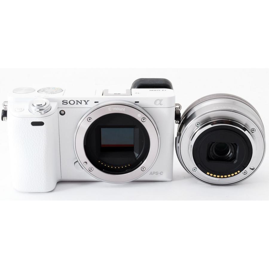 ソニー ミラーレス SONY α6000 レンズキット ホワイト 中古 Wi-Fi搭載