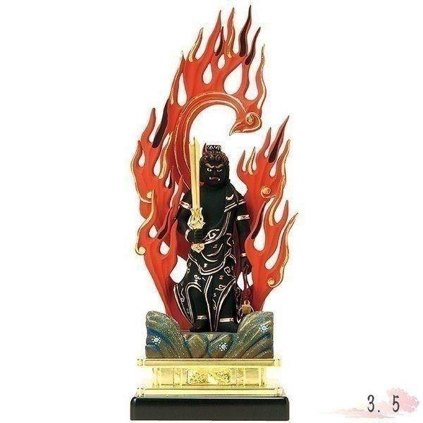 仏像 木製彩色 不動明王 3.5寸 仏具 仏教 本尊 仏壇 Butsuzo a Buddhist image a statue of