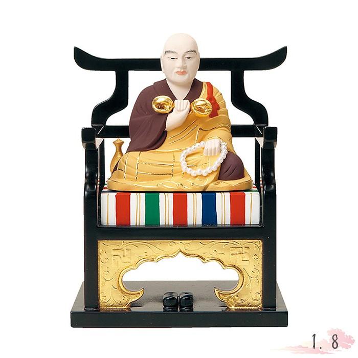 仏像 木製彩色 弘法大師 1.8寸 仏具 仏教 本尊 仏壇 Butsuzo a Buddhist image a statue of