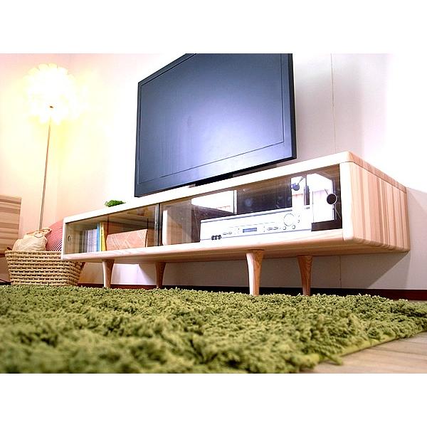 国産杉のテレビ台 ローボード テレビボード 無垢 ガラス扉 完成 国産杉のテレビ台 ローボード テレビボード 無垢 ガラス扉 完成