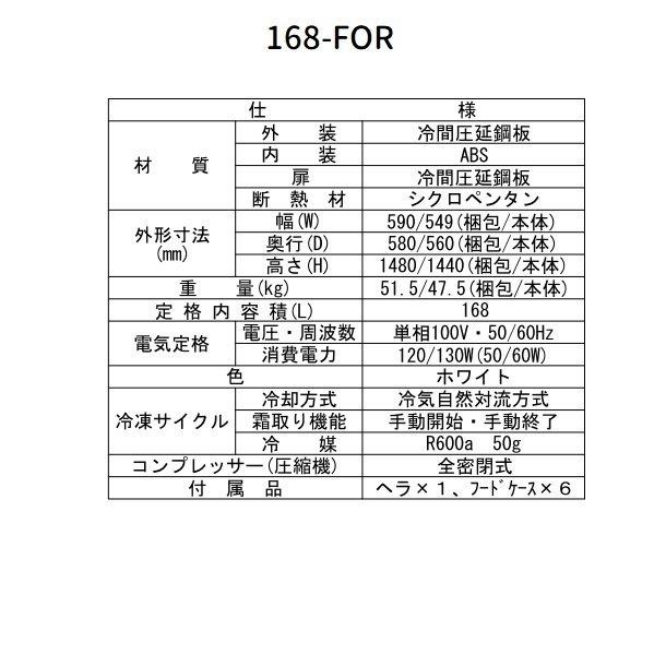 シェルパ 冷凍ストッカー 168-FOR 前開き ドロアータイプ 168L シェルパ 冷凍ストッカー 168-FOR 前開き ドロアータイプ 168L
