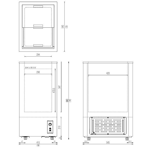 シェルパ　冷凍ストッカー　60-SOR　60L　業務用冷凍庫　スライドタイプ　クリーブランド