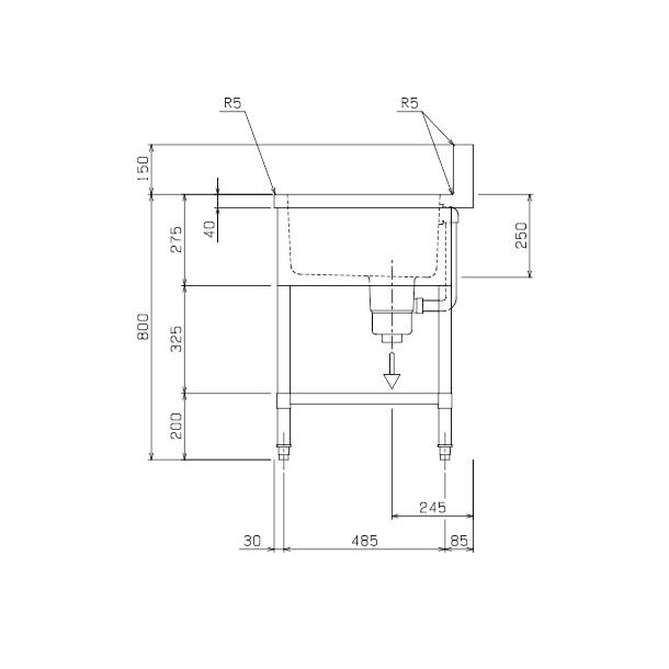 マルゼン（MARUZEN） BS2-106 二槽シンク BG有 : 業務用厨房機器販売