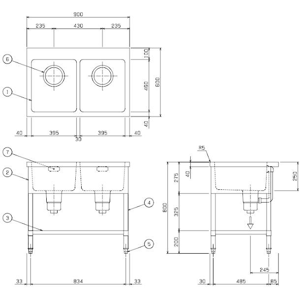 マルゼン(厨房機器) BS2X-096N SUS304仕様 マルゼン 二槽 マルゼン(厨房機器) BS2X-096N SUS304仕様 マルゼン 二槽