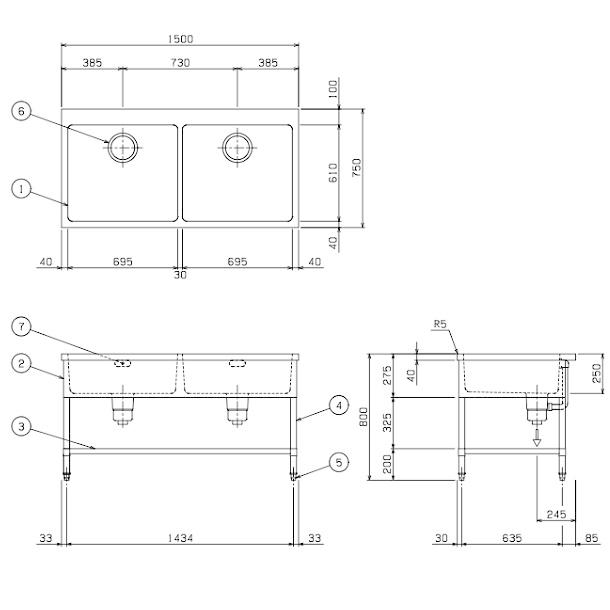 マルゼン(厨房機器) BS2X-157N SUS304仕様 マルゼン 二槽 マルゼン(厨房機器) BS2X-157N SUS304仕様 マルゼン 二槽