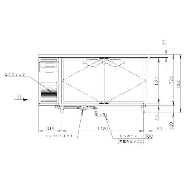 CT-150SDCG-ML ホシザキ テーブル形恒温高湿庫 コールドテーブル 内装ステンレス ワイドスルー 業務用冷蔵庫 別料金にて 設置 入替 回収 処分 廃棄｜i-cleaveland｜08