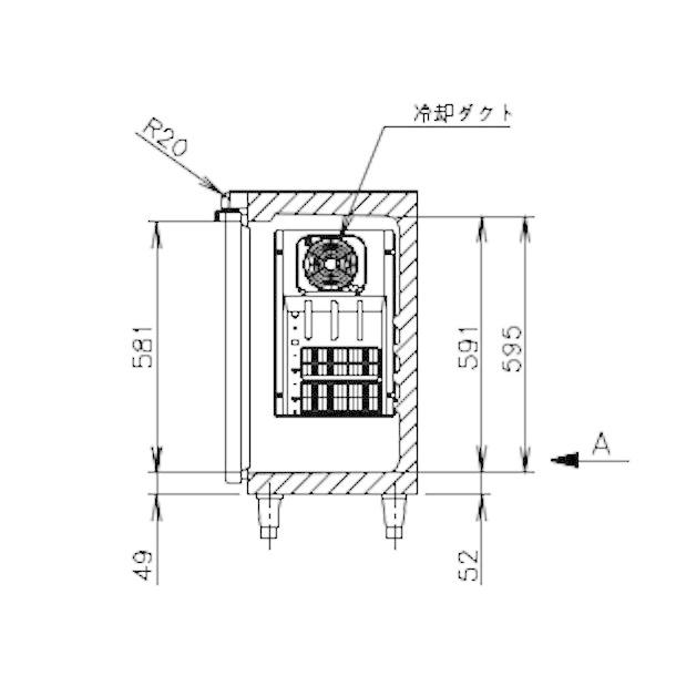 ホシザキ FT-63PTE1 テーブル形冷凍庫 コールドテーブル 内装 ホシザキ FT-63PTE1 テーブル形冷凍庫 コールドテーブル 内装