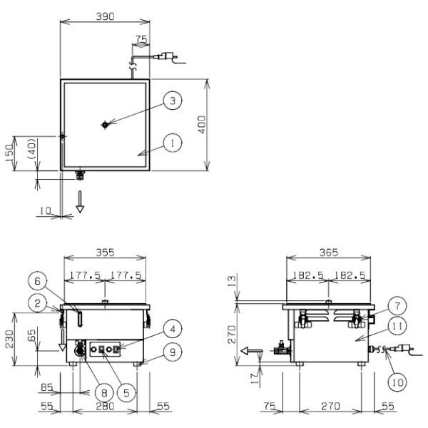 マルゼン（MARUZEN） MUSE-044T1 電気卓上蒸し器 1Φ100V 吹出口×1