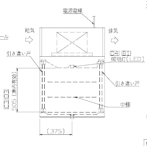 パススルー型コールドケース NB-1500CCL アンナカ(ニッセイ)  冷蔵ショーケース  卓上タイプ クリーブランド｜i-cleaveland｜04