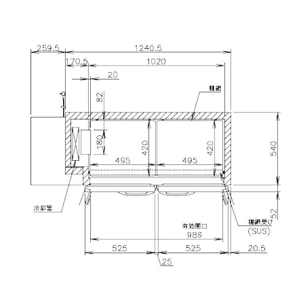 ホシザキ RL-150SNCG-ML テーブル形冷蔵庫 低コールドテーブル ホシザキ RL-150SNCG-ML テーブル形冷蔵庫 低コールドテーブル