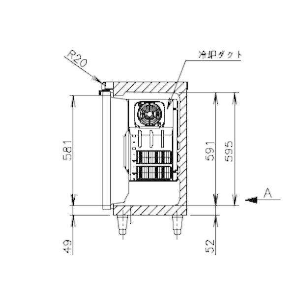 ホシザキ RT-63PTE1 テーブル形冷蔵庫 コールドテーブル 内装 ホシザキ RT-63PTE1 テーブル形冷蔵庫 コールドテーブル 内装