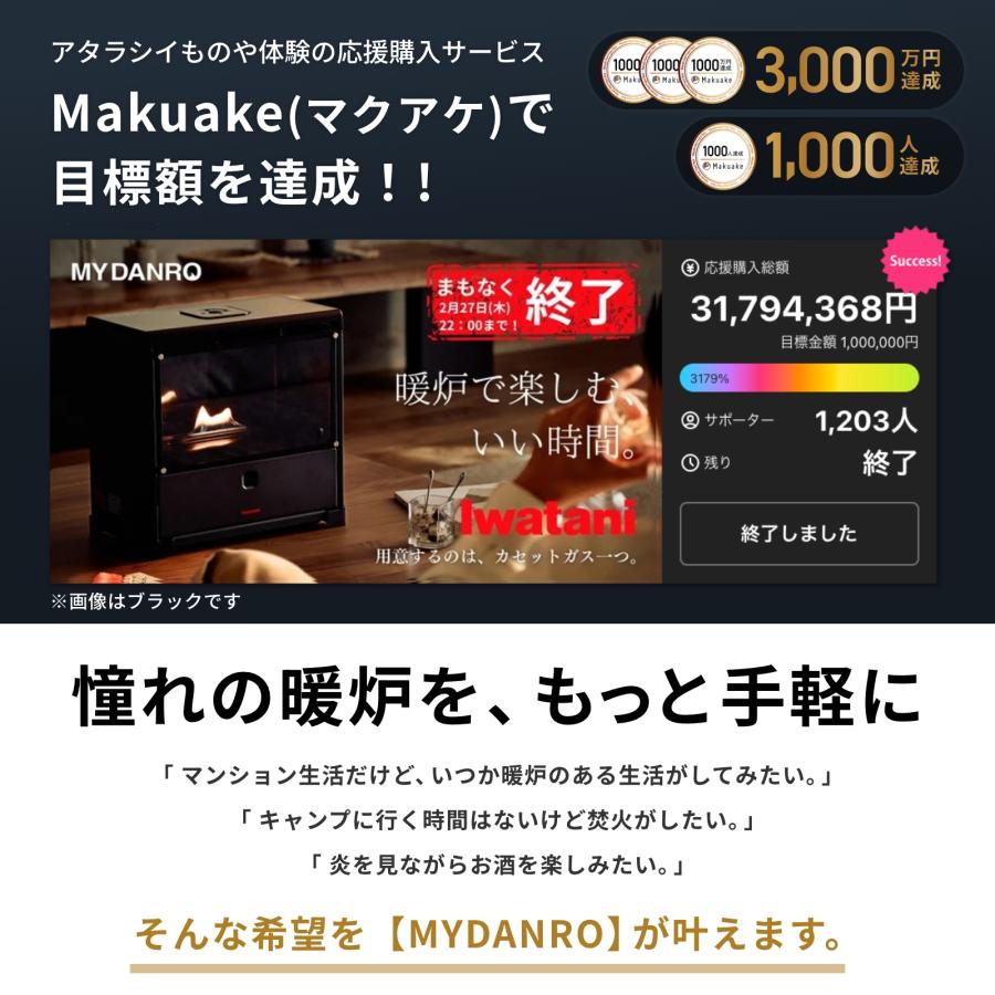 【公式】Iwatani イワタニ 岩谷 カセットガス暖炉 マイダンロ MYDANRO CB-MDR-1-IV アイボリーの画像