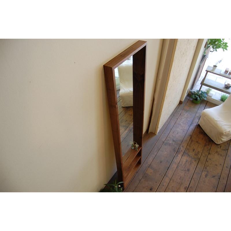 ミラー 長方形 姿見 スタンドミラー 全身 鏡 スクエア 壁掛け 木製