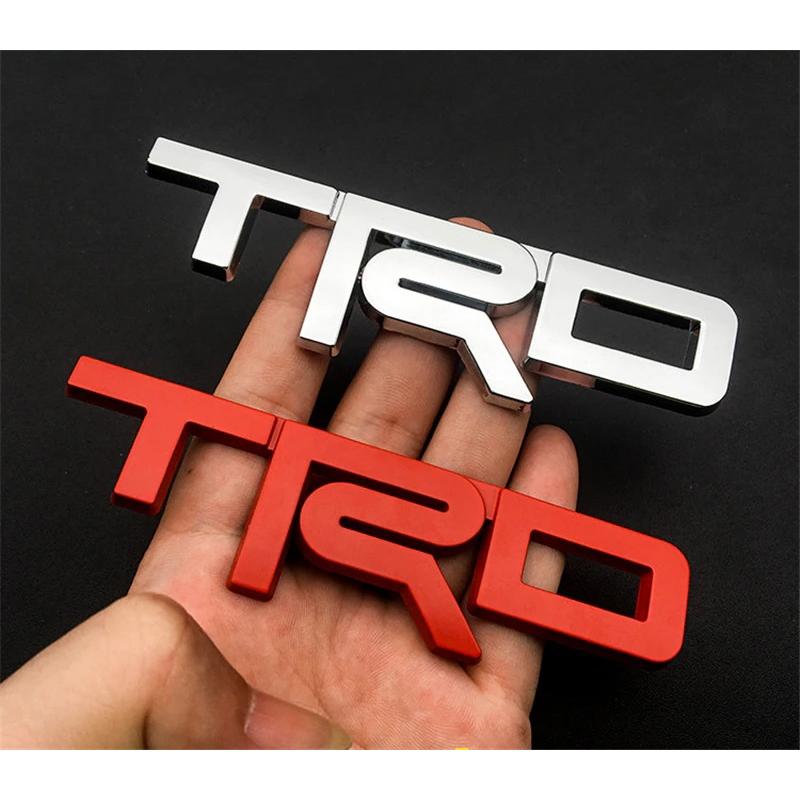 TRD 【ブラック・レッド・メッキ】トヨタ TRDエンブレム【35×123mm】高 