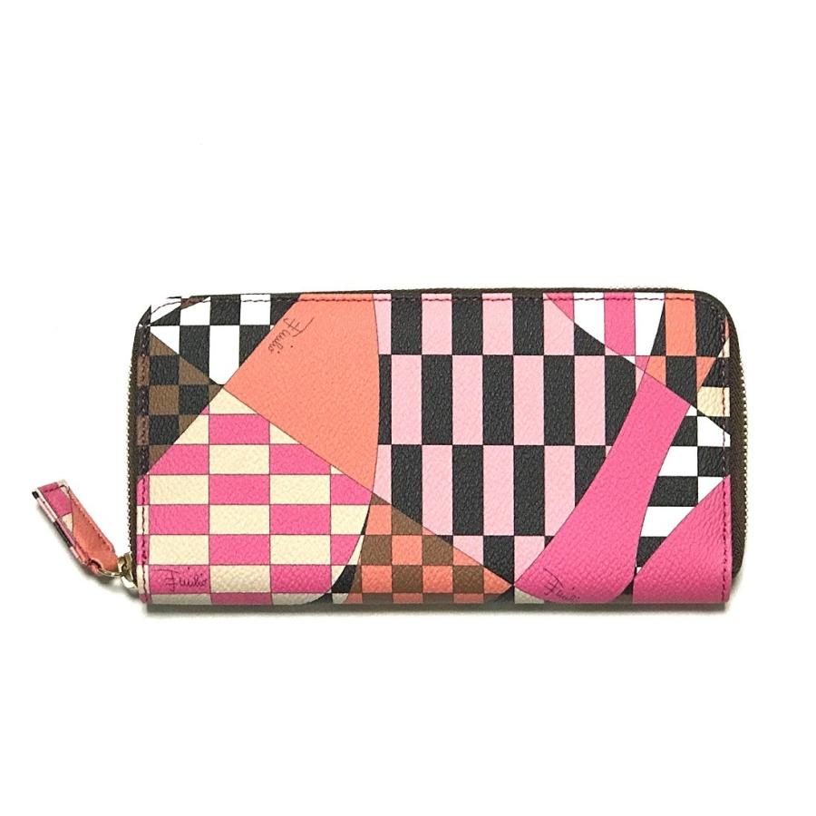 内祝い エミリオプッチemilio Pucciラウンド長財布 新品 ピンク オレンジ系 人気ブランド Www Ladislexia Net