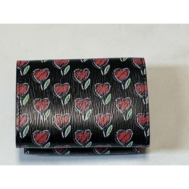 プラダ PRADA 三つ折り財布 レディース ブラック系 ハート 新品  