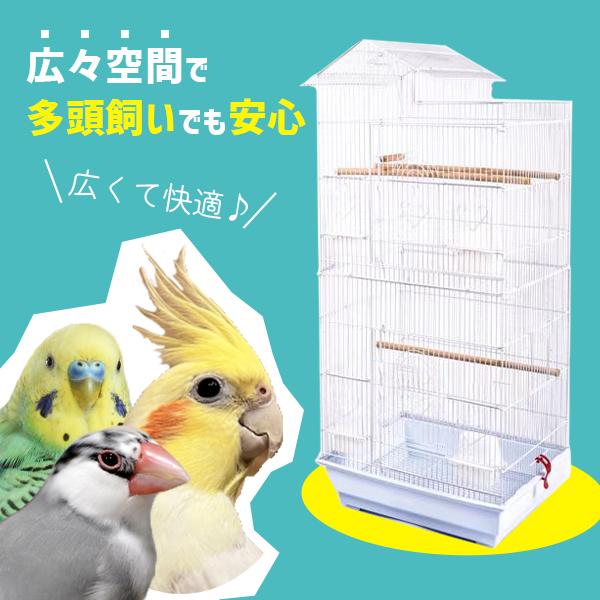 鳥かご 鳥 ケージ 鳥籠 とりかご おしゃれ 大型 インコ 鳥小屋 文鳥 オウム 小鳥 バードケージ 多頭飼い 止まり木 エサ入れ｜i-flare｜03