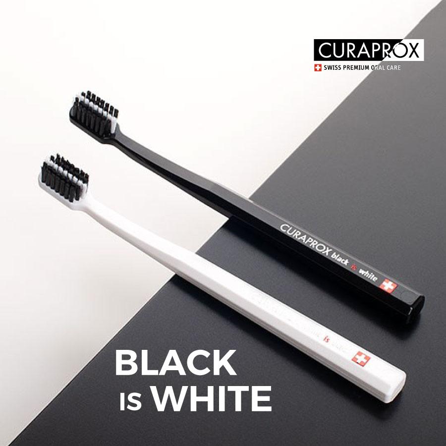 歯ブラシ CURAPROX クラプロックス BLACK IS WHITE ブラックブラック 2本セット メール便送料無料｜i-ha｜02